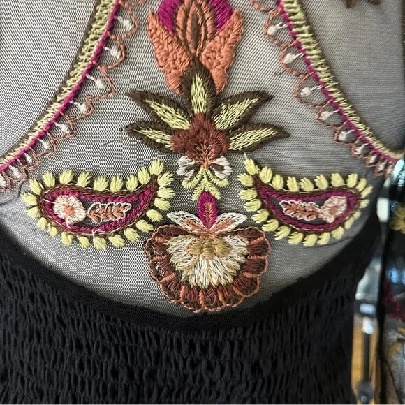 Free People Embroidered Sheer Corset Top XS Florence Festival - Picture 11 of 13